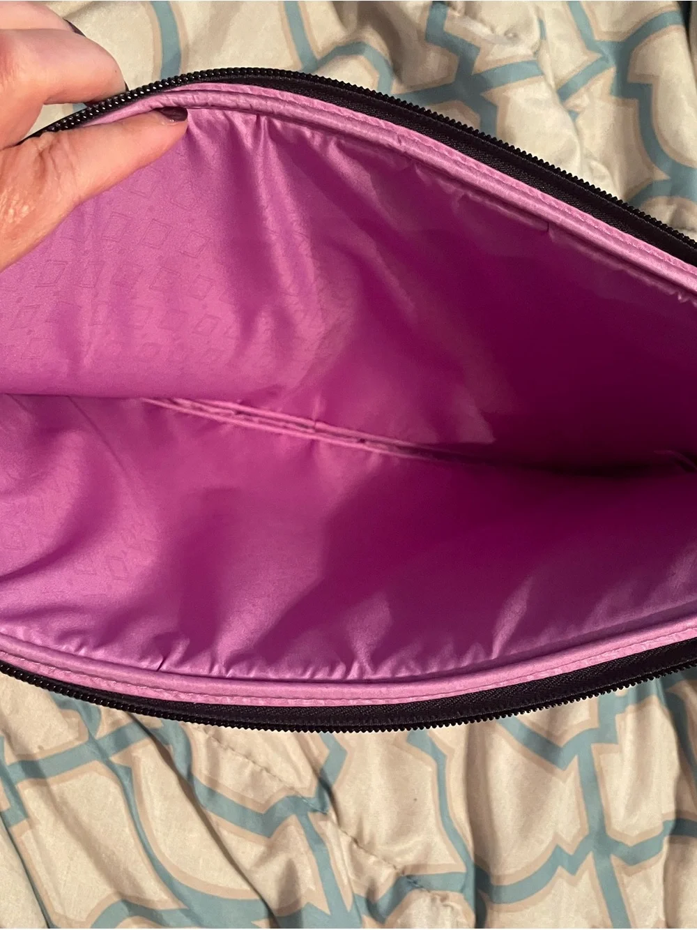 Vera Bradley Quilted Floral laptop Sleeve — Purple, Navy & Cream